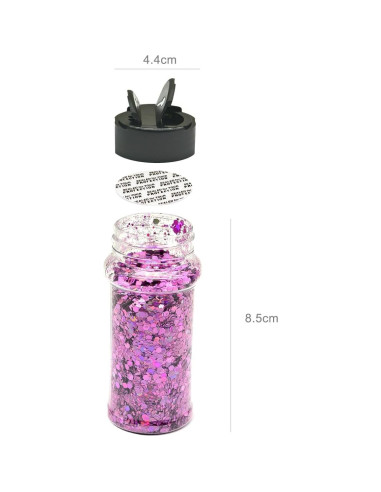 Purpurina Holográfica Ultra Pink 56g Electric Bliss Beauty - Tarro Dosificador