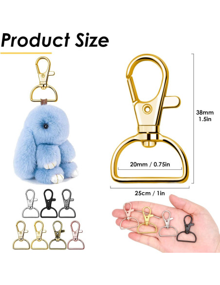 Ganchos de Clip Giratorios Anezus 80 Piezas Metal 1.9 cm