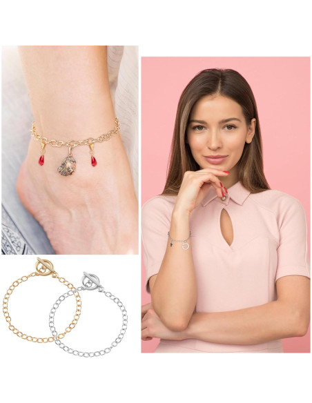 6 Cadenas de Pulsera DIY Isslly Oro y Plata 19.5 cm