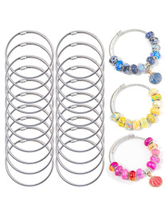 20 Piezas Pulsera de Encanto Expandible Acero Inoxidable