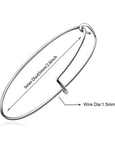 Pulseras Expandibles de Acero Inoxidable UPINS 60 Pcs 6.6 cm 2