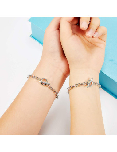 20 Pulseras de Cadena de Acero Inoxidable Junkin 18 cm Plata