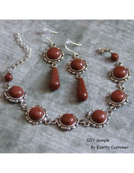 Kissitty 20 Piezas Conectores Cabochón Antiguo Plata 10mm