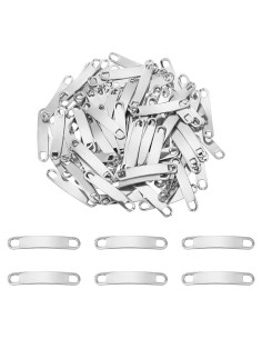 Etiquetas en Blanco Grabables UNICRAFTALE 100 Pcs 34mm Acero Inoxidable