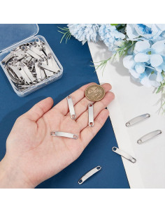 Etiquetas en Blanco Grabables UNICRAFTALE 100 Pcs 34mm Acero Inoxidable 2