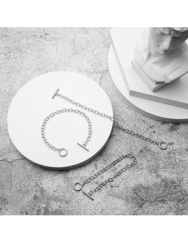 20 Pulseras de Cadena de Acero Inoxidable Junkin 18 cm Plata
