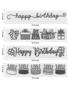 4 Plantillas de Embossing Plástico LANGFON para Tarjetas DIY 2