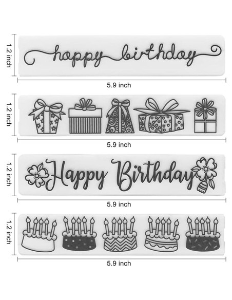 4 Plantillas de Embossing Plástico LANGFON para Tarjetas DIY