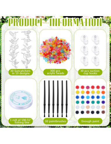 Kit de Manualidades Atrapa Rayos Yaomiao 30 Piezas Colibrí