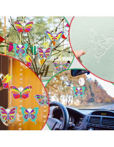 Kit de Suncatchers de Mariposa Tioncy 60 Piezas DIY