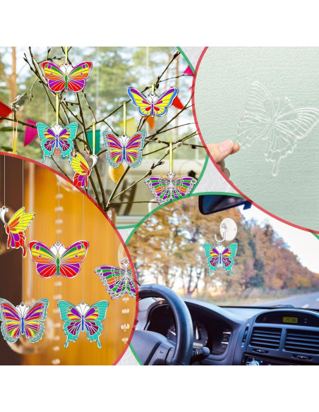 Kit de Suncatchers de Mariposa Tioncy 60 Piezas DIY Kit de Suncatchers de Mariposa Tioncy 60 Piezas DIY