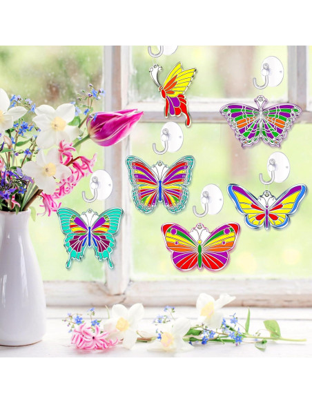 Kit de Suncatchers de Mariposa Tioncy 60 Piezas DIY Kit de Suncatchers de Mariposa Tioncy 60 Piezas DIY