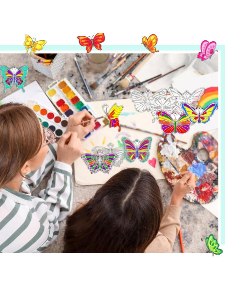 Kit de Suncatchers de Mariposa Tioncy 60 Piezas DIY Kit de Suncatchers de Mariposa Tioncy 60 Piezas DIY