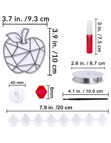 Kit de Atrapa Sol de Manzana Winlyn - 24 Piezas, Pintura y Campanas