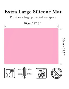 Alfombrilla de Silicona Rosa Grande 70x50cm para Manualidades 2