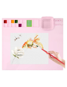 Alfombrilla de Silicona Aubeco 50.5x42.9cm Rosa con Taza