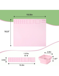 Alfombrilla de Silicona Aubeco 50.5x42.9cm Rosa con Taza 2