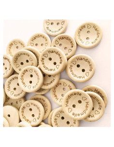 100 Botones de Madera HENGKE 20mm para Manualidades DIY