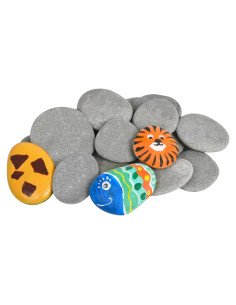 Simetufy 15 Rocas Planas para Pintar 5-8 cm - Manualidades DIY
