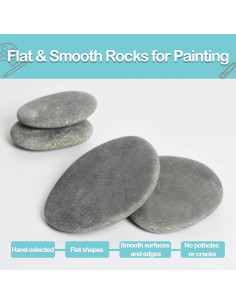 Simetufy 15 Rocas Planas para Pintar 5-8 cm - Manualidades DIY 2
