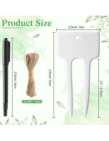 Paquete de 24 Etiquetas de Cerámica para Plantas 10x5 cm