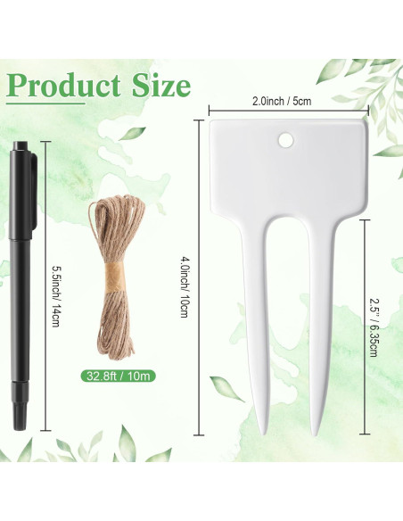 Paquete de 24 Etiquetas de Cerámica para Plantas 10x5 cm