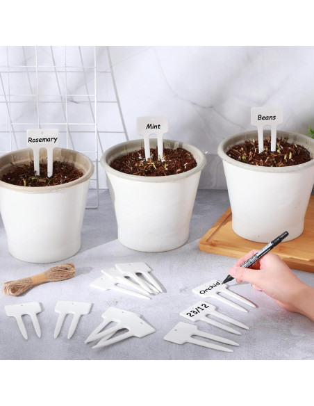 Paquete de 24 Etiquetas de Cerámica para Plantas 10x5 cm