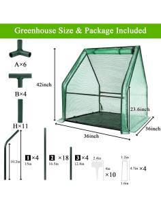 Invernadero Portátil Ileading 91x91x107 cm Impermeable 2