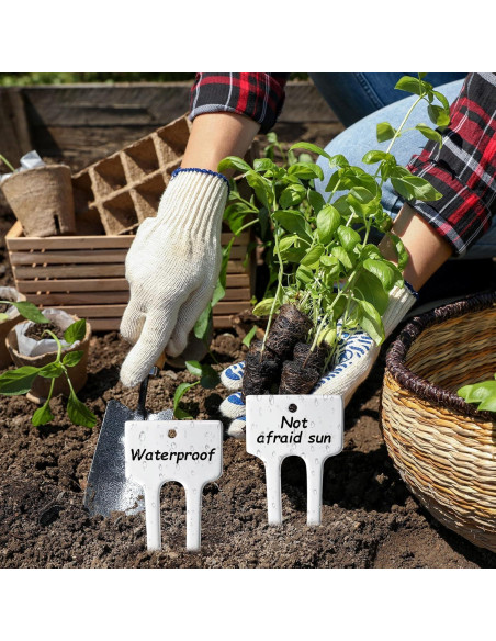 Paquete de 24 Etiquetas de Cerámica para Plantas 10x5 cm