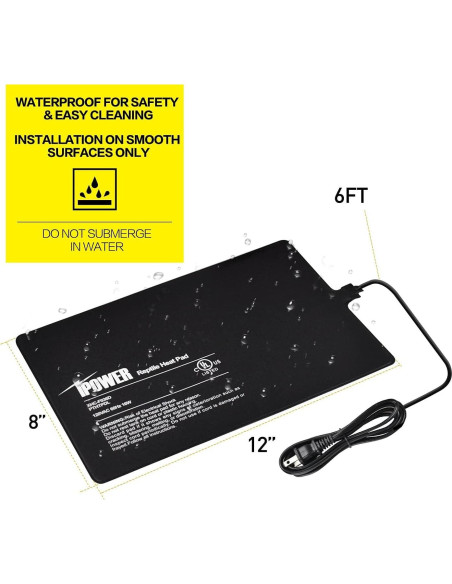 Almohadilla Térmica para Reptiles iPower 20x30cm 16W