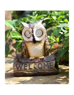 Luz de Jardín Solar Búho TIBLEN en Tronco con Cartel 2