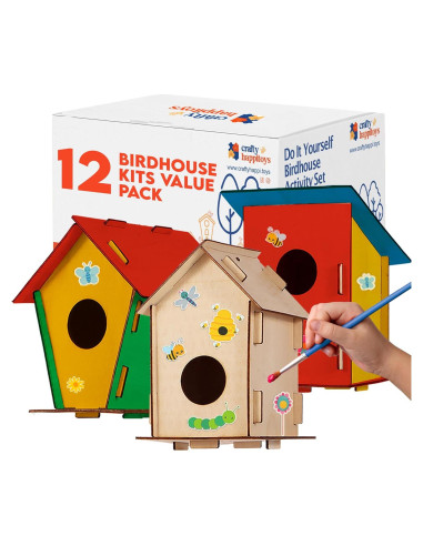 12 Kits de Casa para Pájaros CRAFTY HAPPITOYS - Manualidades DIY
