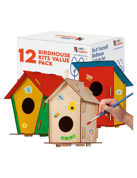 12 Kits de Casa para Pájaros CRAFTY HAPPITOYS - Manualidades DIY