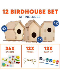 12 Kits de Casa para Pájaros CRAFTY HAPPITOYS - Manualidades DIY 2