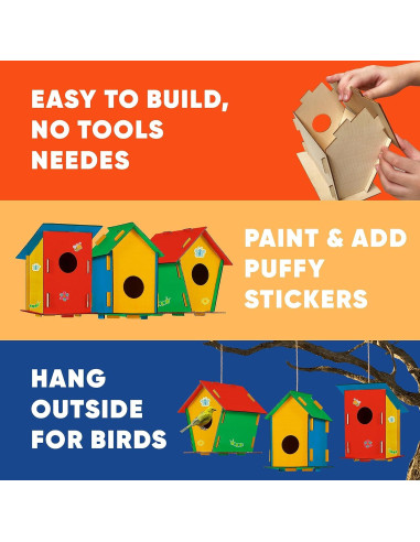 12 Kits de Casa para Pájaros CRAFTY HAPPITOYS - Manualidades DIY