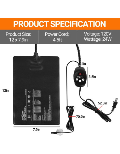 Almohadilla Térmica para Reptiles REPTI ZOO 20x30 cm 24W