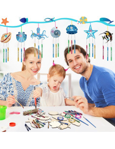 Kit de Manualidades 128 Piezas Anglechic Campanas de Viento 2