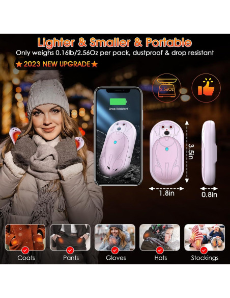 Calentadores de Manos Recargables Aleath 6000mAh 2 Paquetes