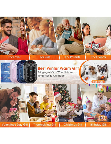 Calentadores de Manos Recargables Aleath 6000mAh 2 Paquetes