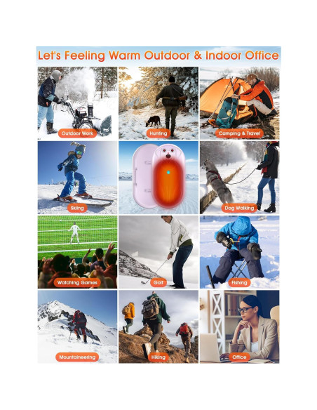 Calentadores de Manos Recargables Aleath 6000mAh 2 Paquetes