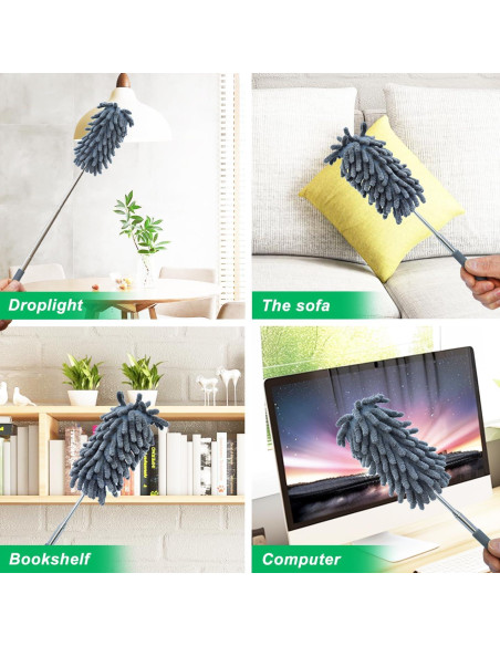 Paquete de 2 Plumeros de Microfibra BAIDOON 76.2 cm Lavables