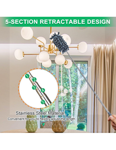 Paquete de 2 Plumeros de Microfibra BAIDOON 76.2 cm Lavables