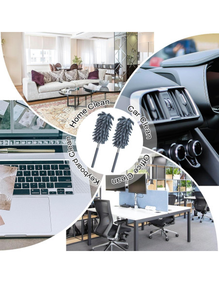 Paquete de 2 Plumeros de Microfibra BAIDOON 76.2 cm Lavables