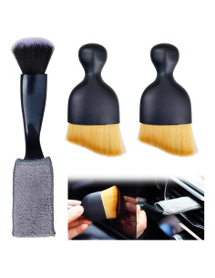 Paquete de 3 cepillos de detalle QINGHAHU para automóviles