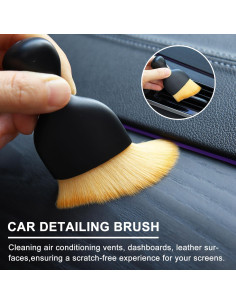 Paquete de 3 cepillos de detalle QINGHAHU para automóviles 2