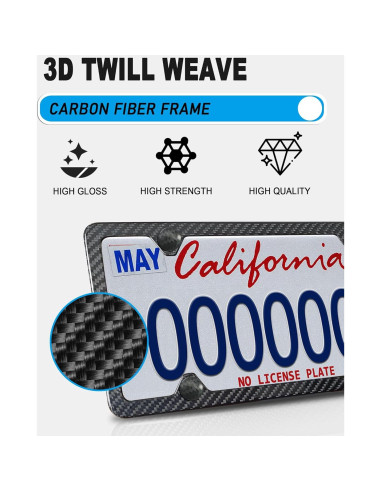 Marco de Placa de Licencia BGGTMO Fibra de Carbono 31.2x16cm