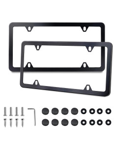 Marcos de Placas de Licencia Lrokimg Negros 4 Agujeros Universal