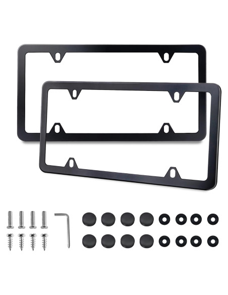 Marcos de Placas de Licencia Lrokimg Negros 4 Agujeros Universal