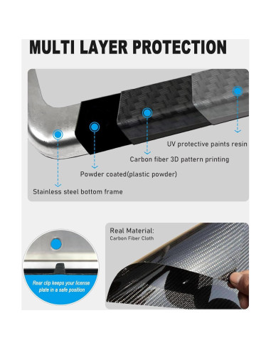 Marco de Placa de Licencia BGGTMO Fibra de Carbono 31.2x16cm