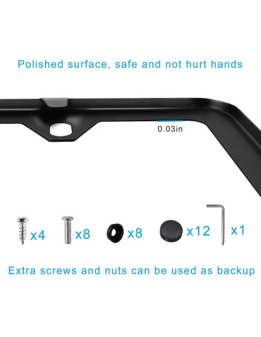 Marcos de Placas de Licencia Lrokimg Negros 4 Agujeros Universal